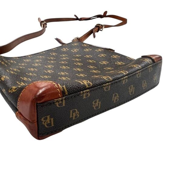 Dooney & Bourke Greta Brown Monogram Crossbody Purse With Adjustable Leather Str - Picture 11 of 14